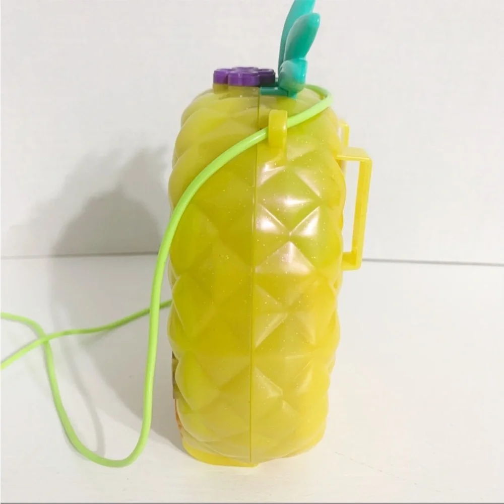 Polly Pocket Tropicool Plastic Pineapple 🍍 Crossbody Bag Purse Compact 💛🩷💜💚